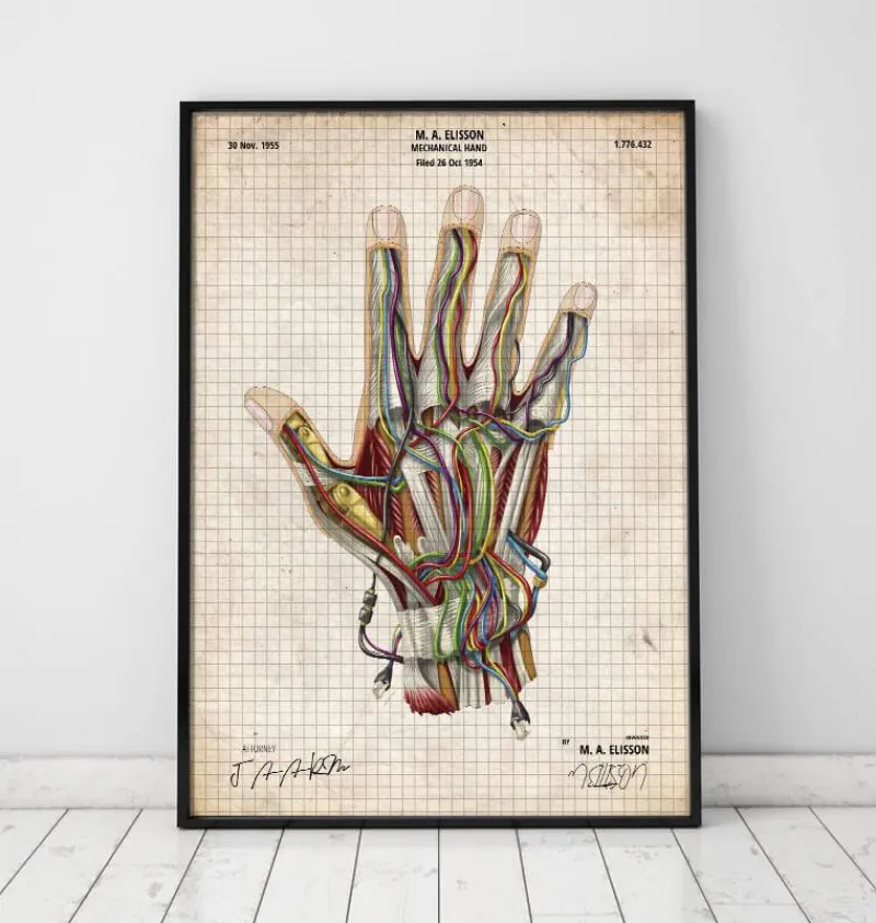 Codex Anatomicus Hands & Legs^Mechanical hand blueprint