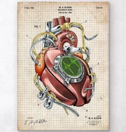 Codex Anatomicus Heart Anatomy^Mechanical heart blueprint