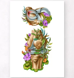 Codex Anatomicus Skull & Skeleton^Meniscus tear anatomy - Floral - White