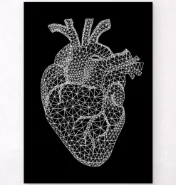 Codex Anatomicus Heart Anatomy^Minimal geometric heart - Black