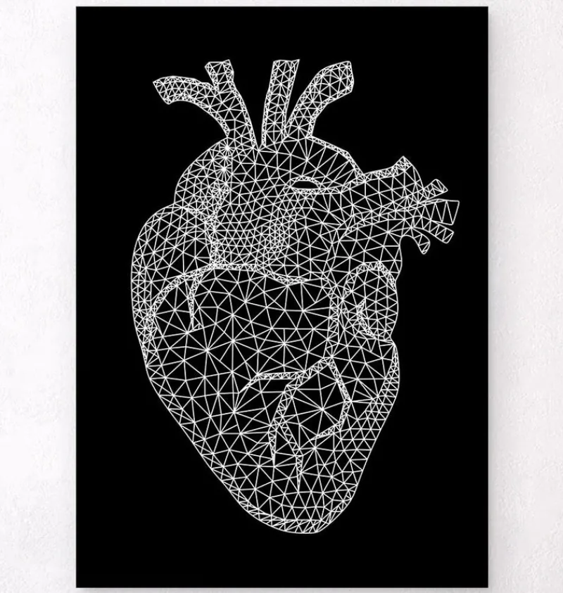 Codex Anatomicus Heart Anatomy^Minimal geometric heart - Black