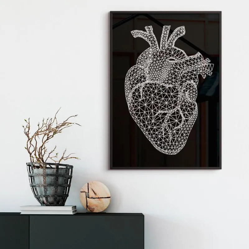 Codex Anatomicus Heart Anatomy^Minimal geometric heart - Black