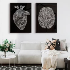 Codex Anatomicus Heart Anatomy^Minimal geometric heart - Black