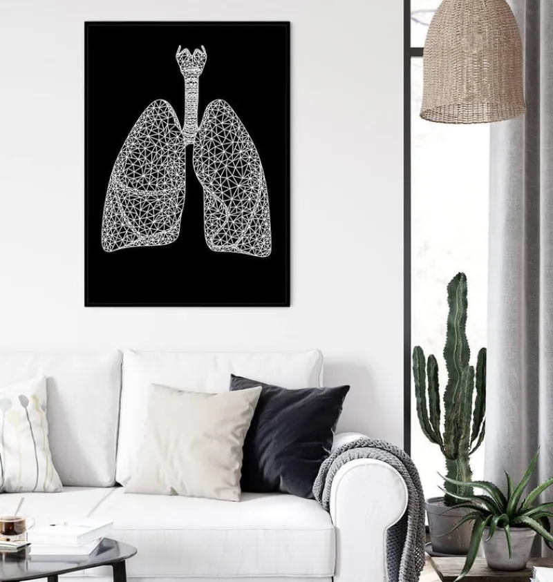 Codex Anatomicus Lungs Anatomy^Minimal geometric lungs - Black
