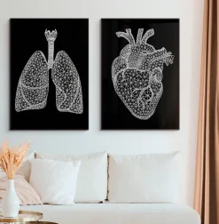 Codex Anatomicus Lungs Anatomy^Minimal geometric lungs - Black