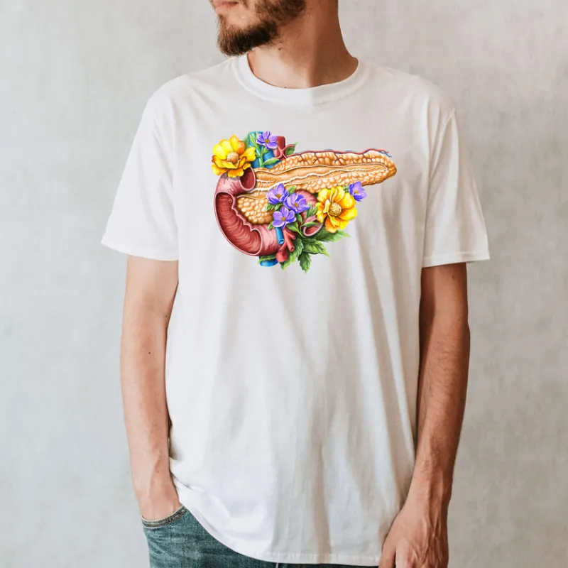 Codex Anatomicus T-shirts^Pancreas Unisex T-Shirt - Floral