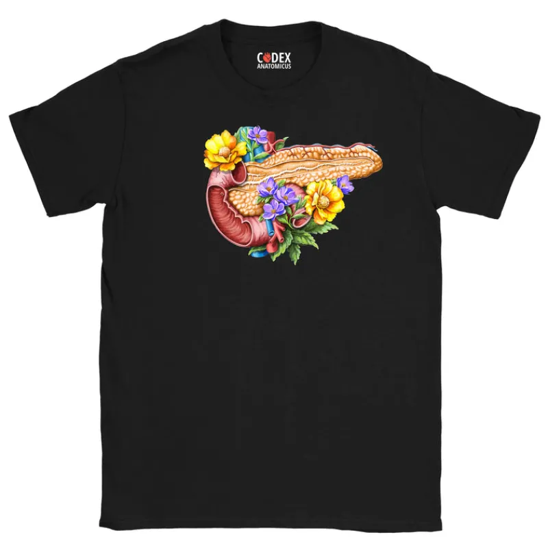 Codex Anatomicus T-shirts^Pancreas Unisex T-Shirt - Floral