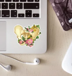 Codex Anatomicus Stickers^Pelvis anatomy sticker - Floral