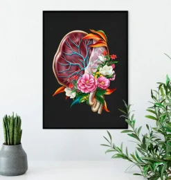 Codex Anatomicus Obstetrics & Gynecology^Placenta anatomy - Floral - Black