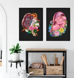 Codex Anatomicus Obstetrics & Gynecology^Placenta anatomy - Floral - Black
