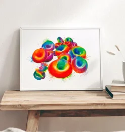 Codex Anatomicus Various Organs^Red blood cells - Watercolor splash