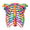 Codex Anatomicus Stickers^Rib cage anatomy sticker - Watercolor Splash