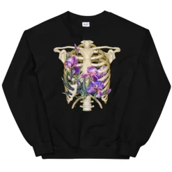 Codex Anatomicus Sweatshirts^Rib cage I Unisex Sweatshirt - Floral