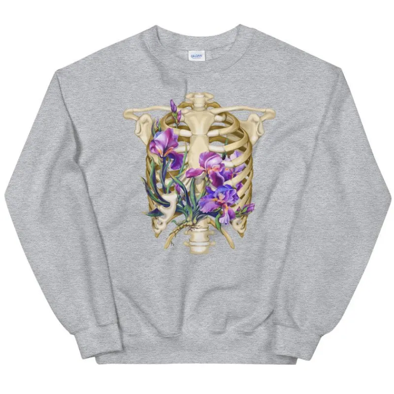 Codex Anatomicus Sweatshirts^Rib cage I Unisex Sweatshirt - Floral