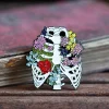 Codex Anatomicus Enamel Pins^Rib cage with flowers - Enamel pin