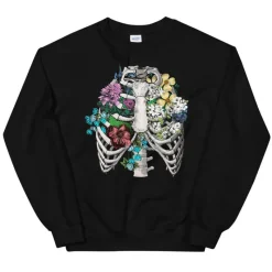 Codex Anatomicus Sweatshirts^Ribcage II Unisex Sweatshirt - Floral