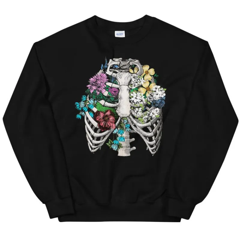 Codex Anatomicus Sweatshirts^Ribcage II Unisex Sweatshirt - Floral