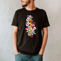 Codex Anatomicus T-shirts^Rod of Asclepius T-Shirt - Floral