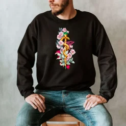 Codex Anatomicus Sweatshirts^Rod of Asclepius Unisex Sweatshirt - Floral
