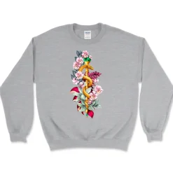 Codex Anatomicus Sweatshirts^Rod of Asclepius Unisex Sweatshirt - Floral