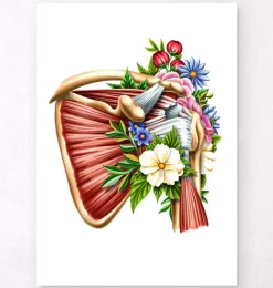 Codex Anatomicus Skull & Skeleton^Rotator cuff tear - Floral - White