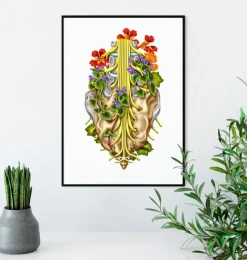 Codex Anatomicus Skull & Skeleton^Sacral nerves - Floral - White