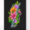 Codex Anatomicus Heart Anatomy^Scalpel with flowers - Black
