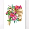 Codex Anatomicus Skull & Skeleton^Shoulder anatomy - Floral - White