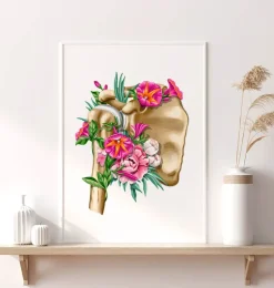 Codex Anatomicus Skull & Skeleton^Shoulder anatomy - Floral - White