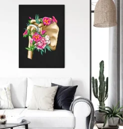 Codex Anatomicus Skull & Skeleton^Shoulder anatomy - Floral - Black