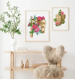 Codex Anatomicus Skull & Skeleton^Shoulder anatomy - Floral - White