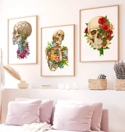 Codex Anatomicus Skull & Skeleton^Skeleton anatomy - Floral - White