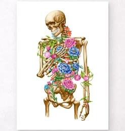 Codex Anatomicus Skull & Skeleton^Skeleton anatomy II - Floral - White