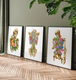 Codex Anatomicus Skull & Skeleton^Skeleton anatomy II - Floral - White