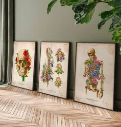 Codex Anatomicus Skull & Skeleton^Skeleton anatomy II - Floral - Vintage
