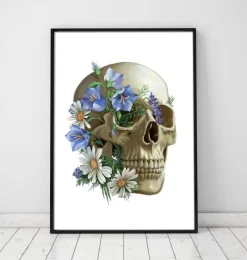 Codex Anatomicus Skull & Skeleton^Skull anatomy - Floral - White
