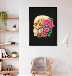 Codex Anatomicus Skull & Skeleton^Skull anatomy III - Floral - Black