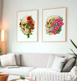 Codex Anatomicus Skull & Skeleton^Skull anatomy III - Floral - White