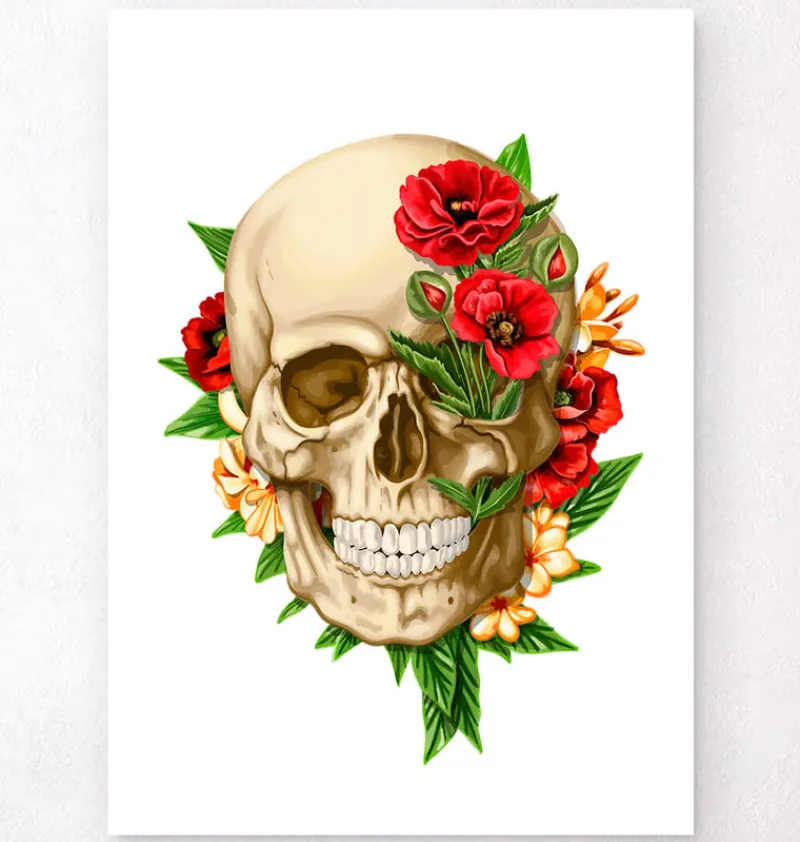 Codex Anatomicus Skull & Skeleton^Skull anatomy IV - Floral - White