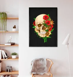 Codex Anatomicus Skull & Skeleton^Skull anatomy IV - Floral - Black