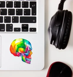Codex Anatomicus Stickers^Skull anatomy sticker I - Watercolor Splash