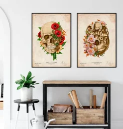 Codex Anatomicus Skull & Skeleton^Skull anatomy V - Floral - Vintage