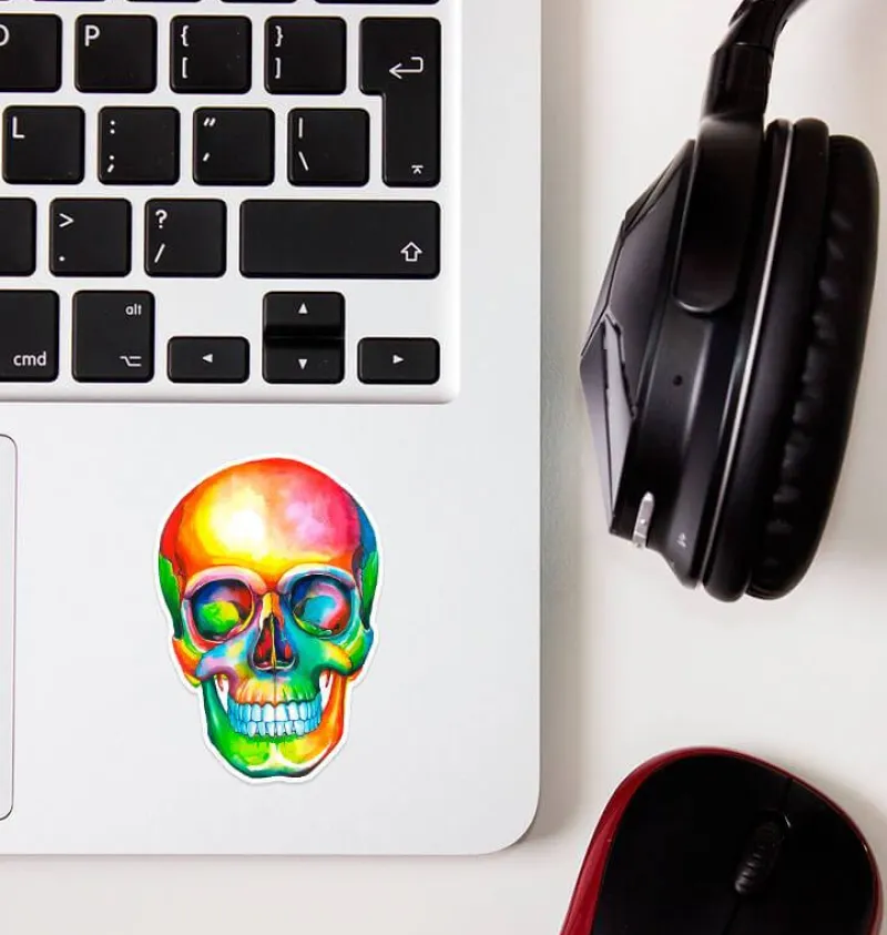 Codex Anatomicus Stickers^Skull sticker - Watercolor Splash