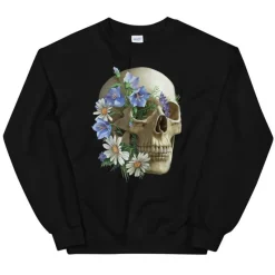 Codex Anatomicus Sweatshirts^Skull Unisex Sweatshirt - Floral