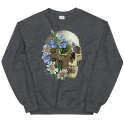 Codex Anatomicus Sweatshirts^Skull Unisex Sweatshirt - Floral