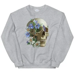 Codex Anatomicus Sweatshirts^Skull Unisex Sweatshirt - Floral