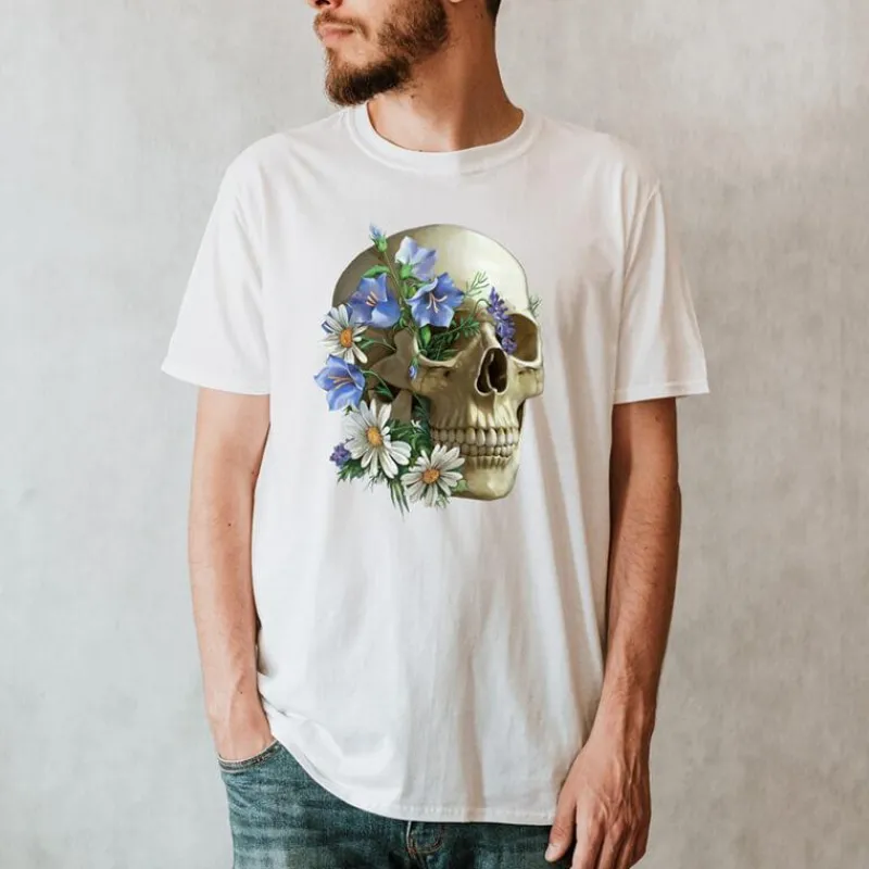 Codex Anatomicus T-shirts^Skull Unisex T-Shirt - Floral