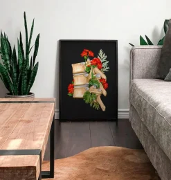 Codex Anatomicus Skull & Skeleton^Spine anatomy II - Floral - Black