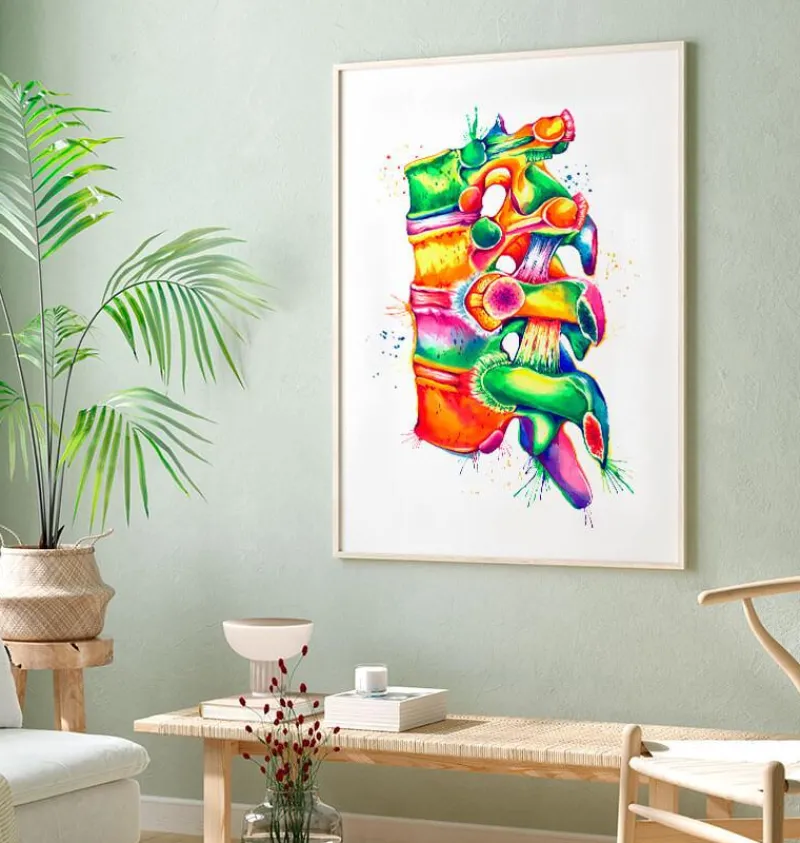 Codex Anatomicus Skull & Skeleton^Spine anatomy II - Watercolor splash