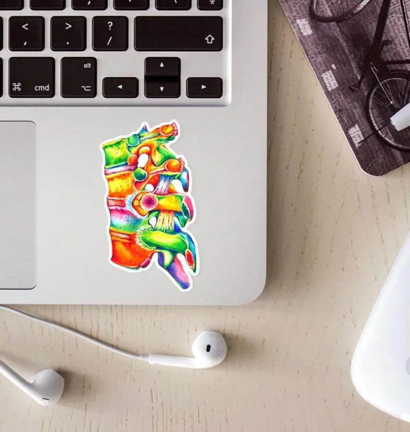 Codex Anatomicus Stickers^Spine anatomy sticker II - Watercolor Splash
